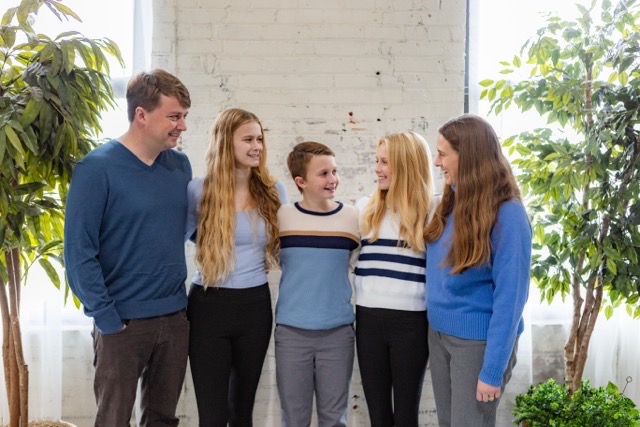 Melanie Macey with her husband, two daughters, and son