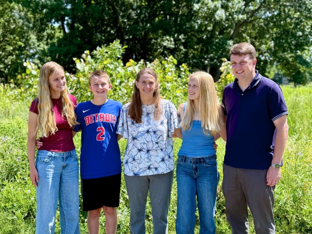 Melanie Macey with her husband, daughters, and son