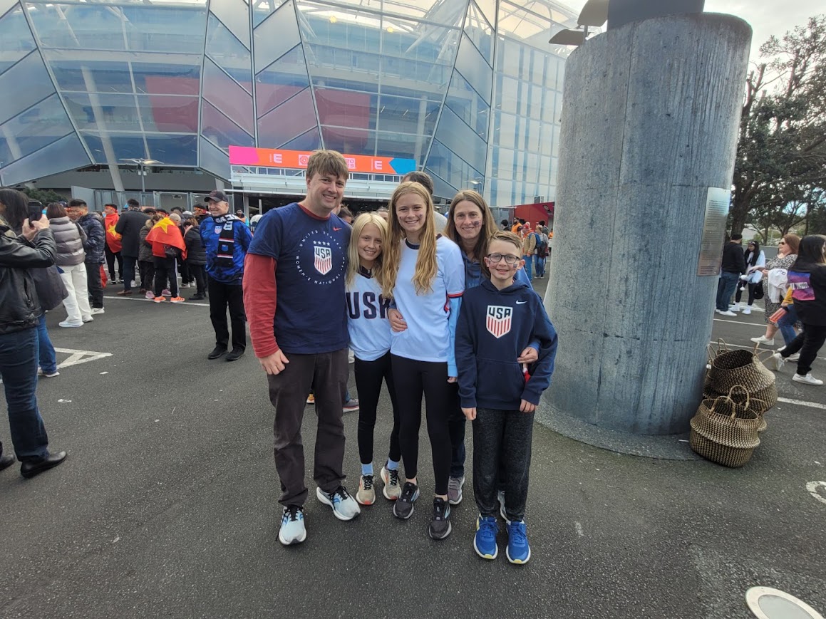 Melanie's family in USA soccer gear